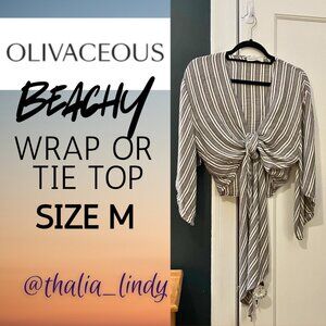 Beachy Cropped Tie-Front Blouse by Olivaceous/suliivan, Women's Size M
